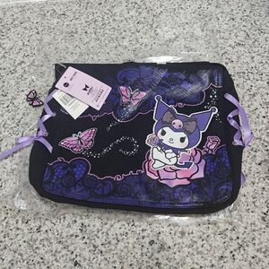 Kuromi Purple Butterfly Garden Ribbon Messenger Bag